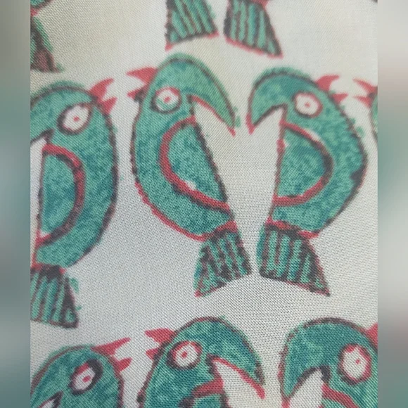 NWOT Anthropologie Maeve Parrot Ruffled  Pleated Puff Sleeve Peplum Top, Size S - Picture 10 of 11